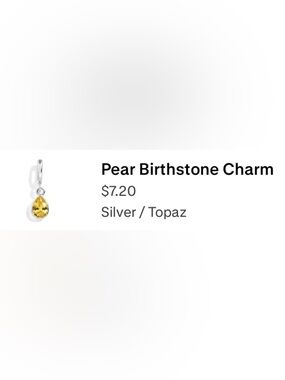 Wear Felicity - Pear Topaz Birthstone Charm in Silver